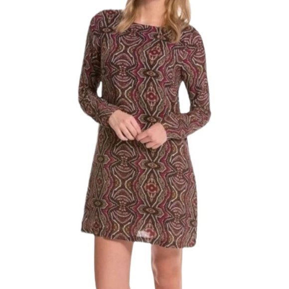 💗PrAna Gorgeous Cece Long Sleeve Medallion Shift Dress Size M💗 - Picture 1 of 5